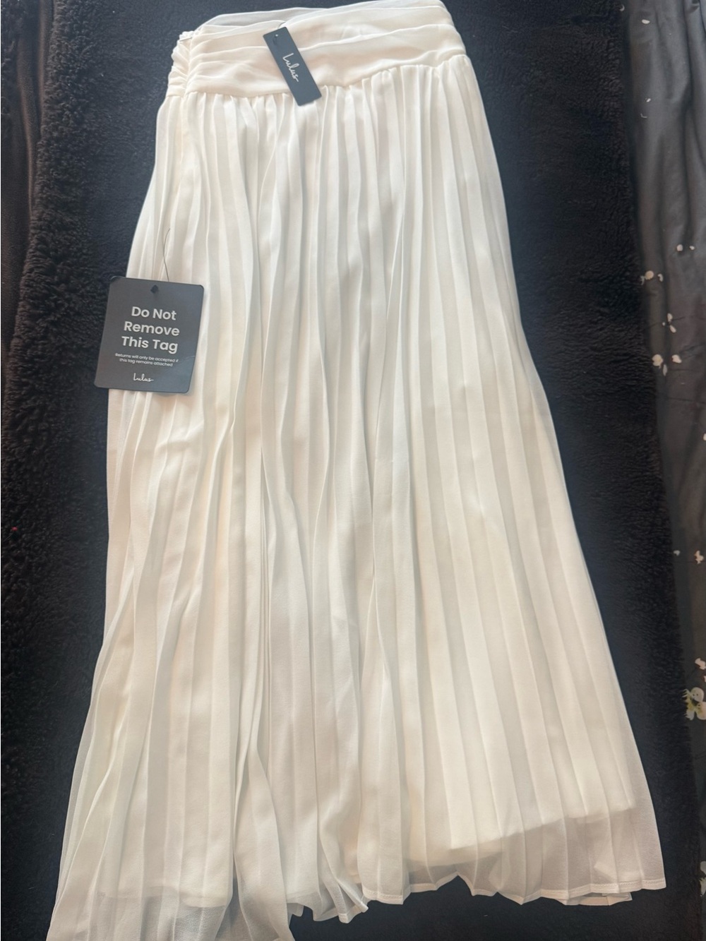 Lulu's Ivory Pleated Midi Skirt